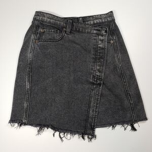 Free People We The Free Denim Parker Wrap Skirt Size 24